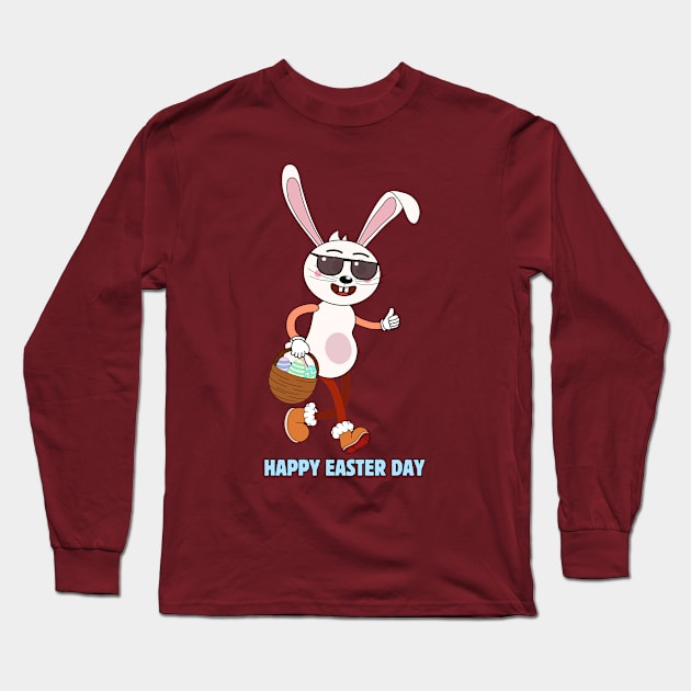 Happy Easter. Colorful and cool bunny design Long Sleeve T-Shirt by JK Mercha